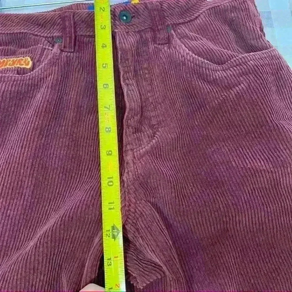 EMPYRE Relax Baggy Corduroy Pants 28 Burgundy Red Skateboard Y2K Inspire Hippie - Picture 7 of 11